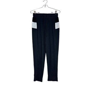 Pink Republic Elastic Waist Drawstring Knit Jogger Pants in Black - Size Small